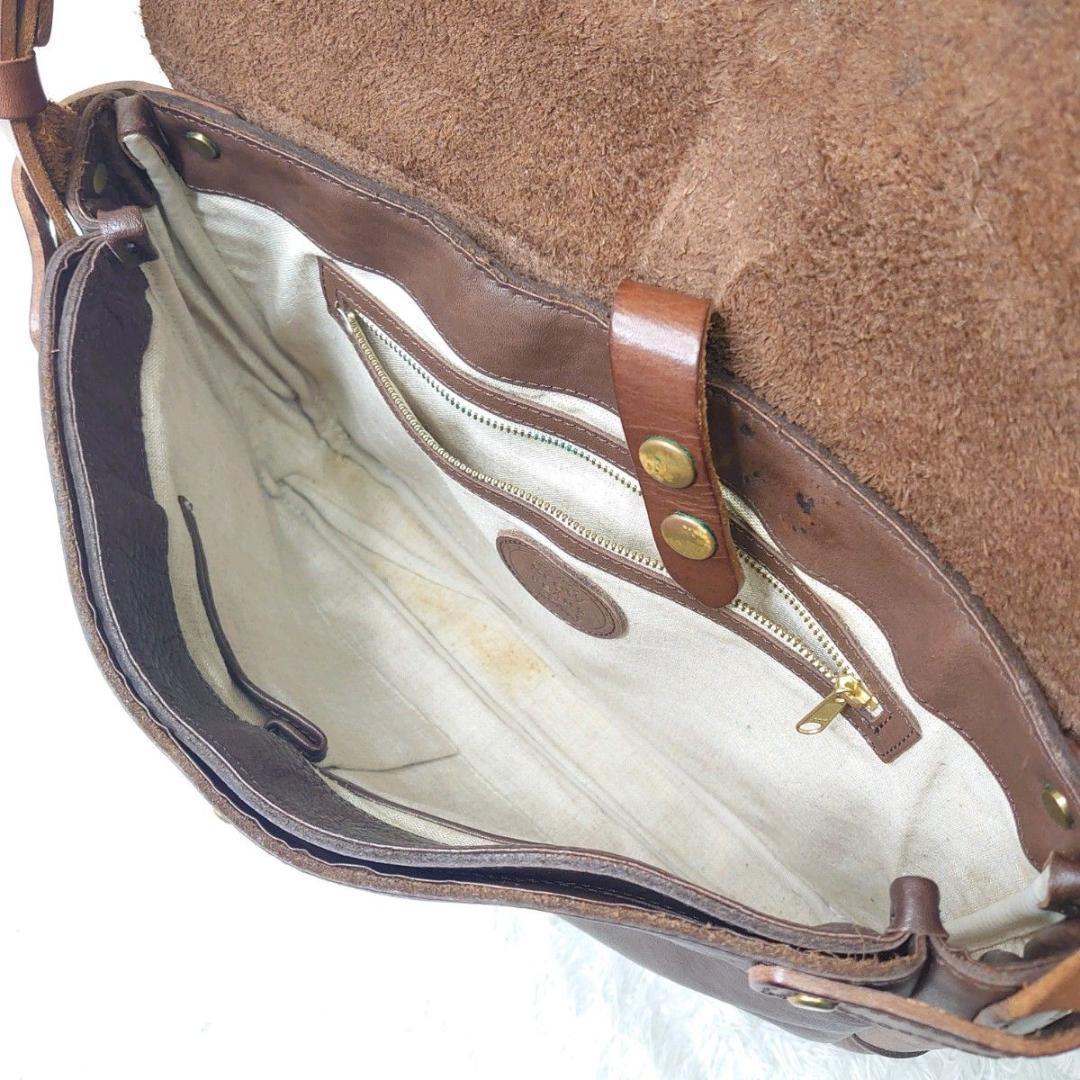 【希少】SLOW × BEAMS別注 メッセンジャーバッグ 本革 ブラウン