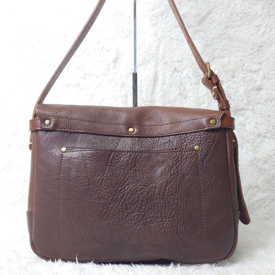 【希少】SLOW × BEAMS別注 メッセンジャーバッグ 本革 ブラウン