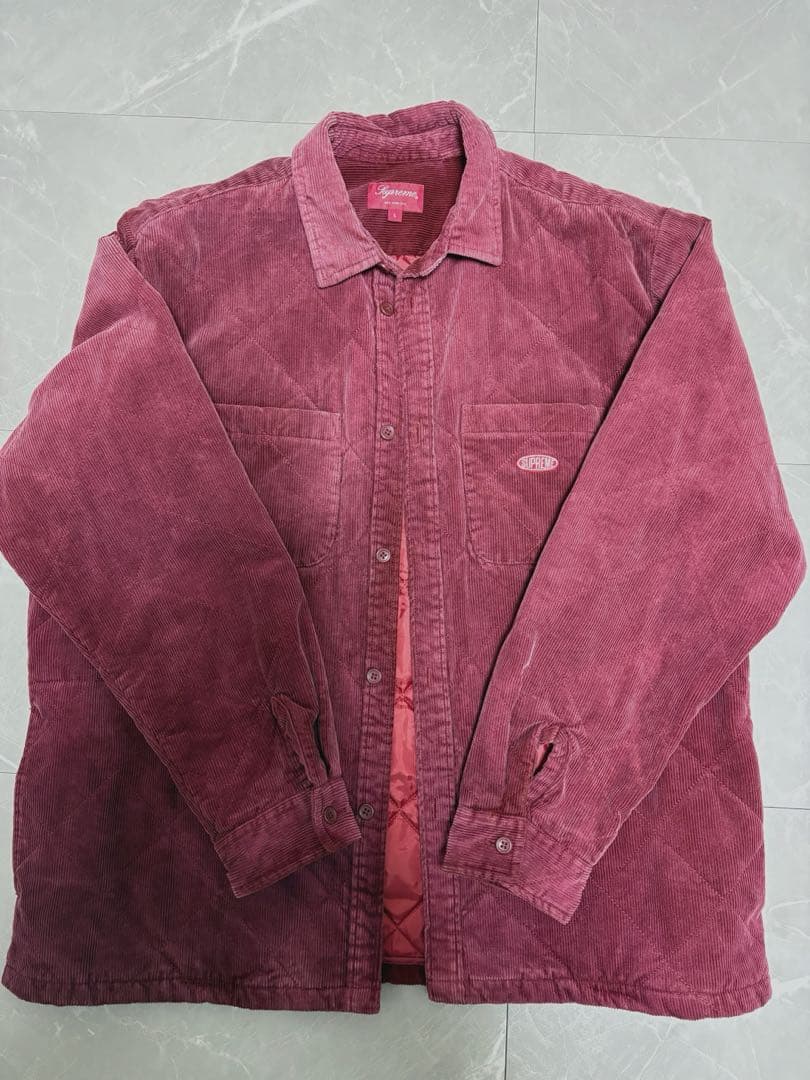 Supreme コーデュロイ 長袖シャツ L バーガンディ