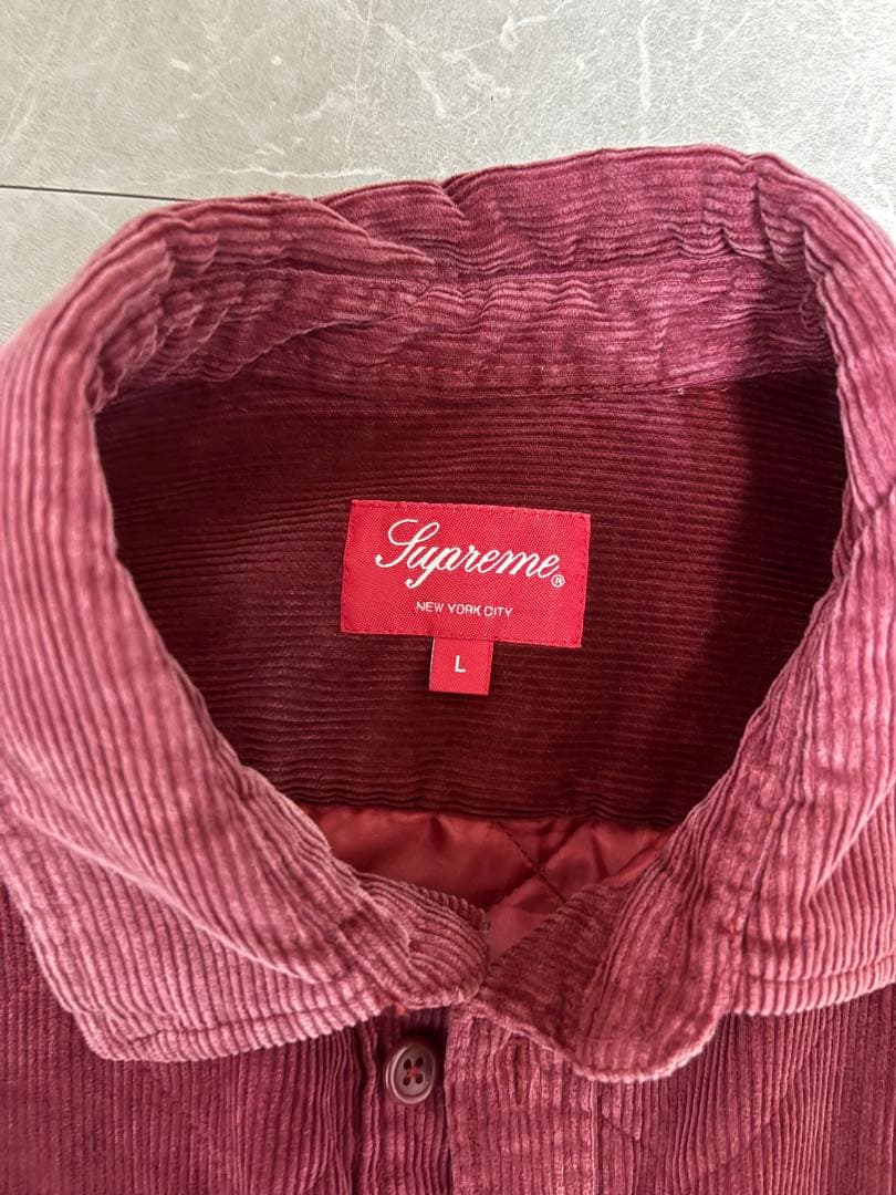Supreme コーデュロイ 長袖シャツ L バーガンディ