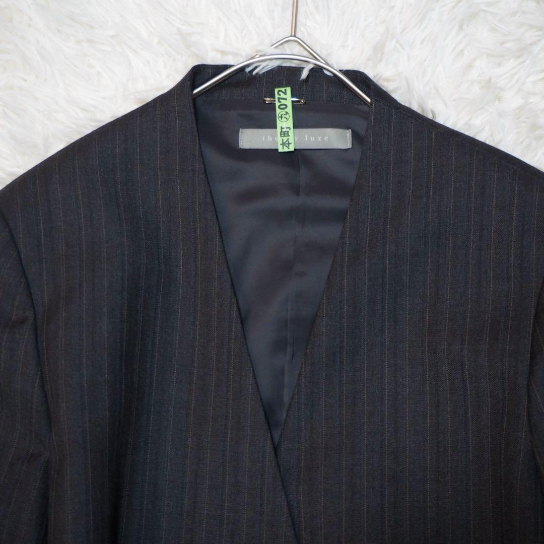 極美品 セオリーリュクス ロロピアーナ スーツセットアップ ノーカラー シルク