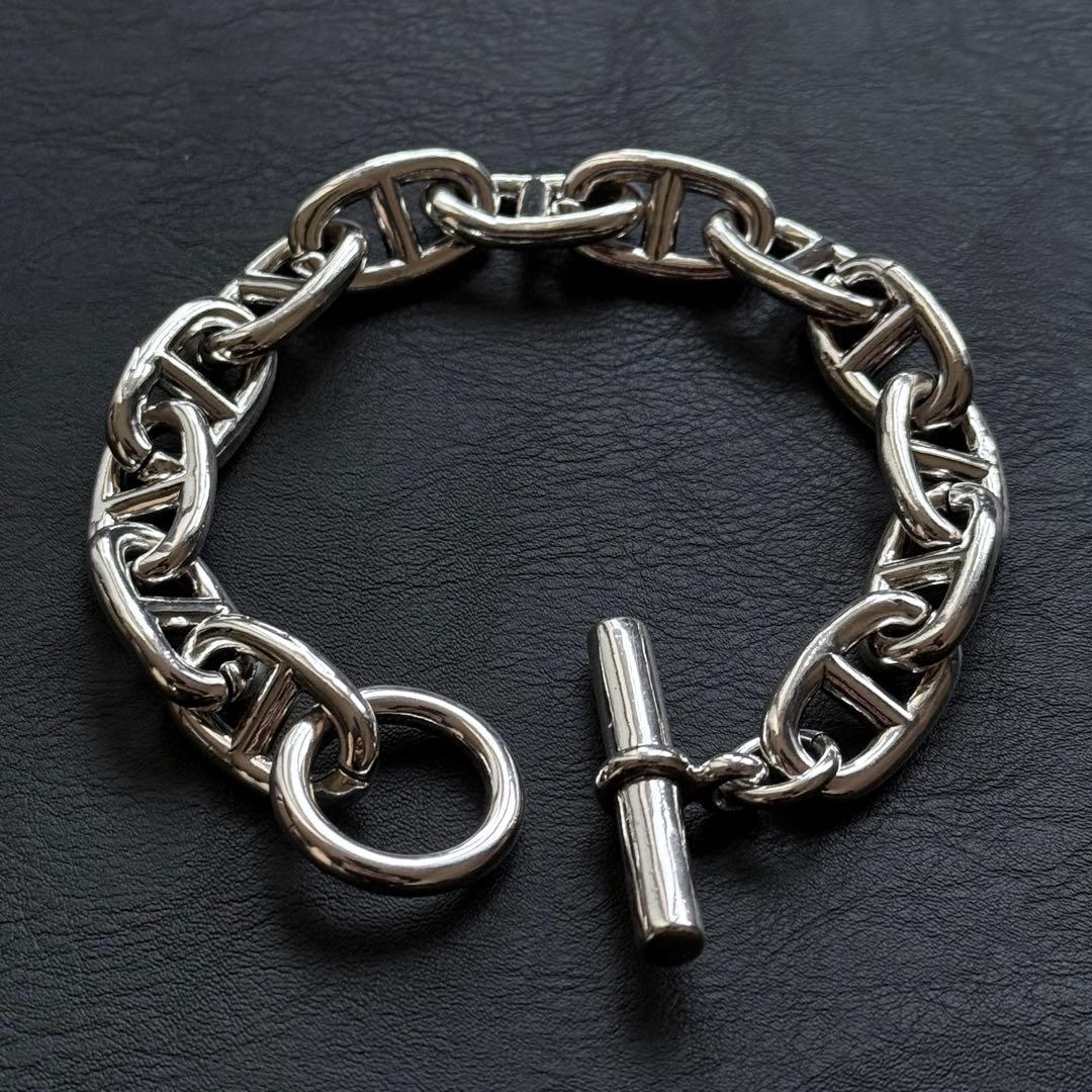 シルバー925刻印あり アンカーチェーン シルバー ブレスレット ヴィンテージ