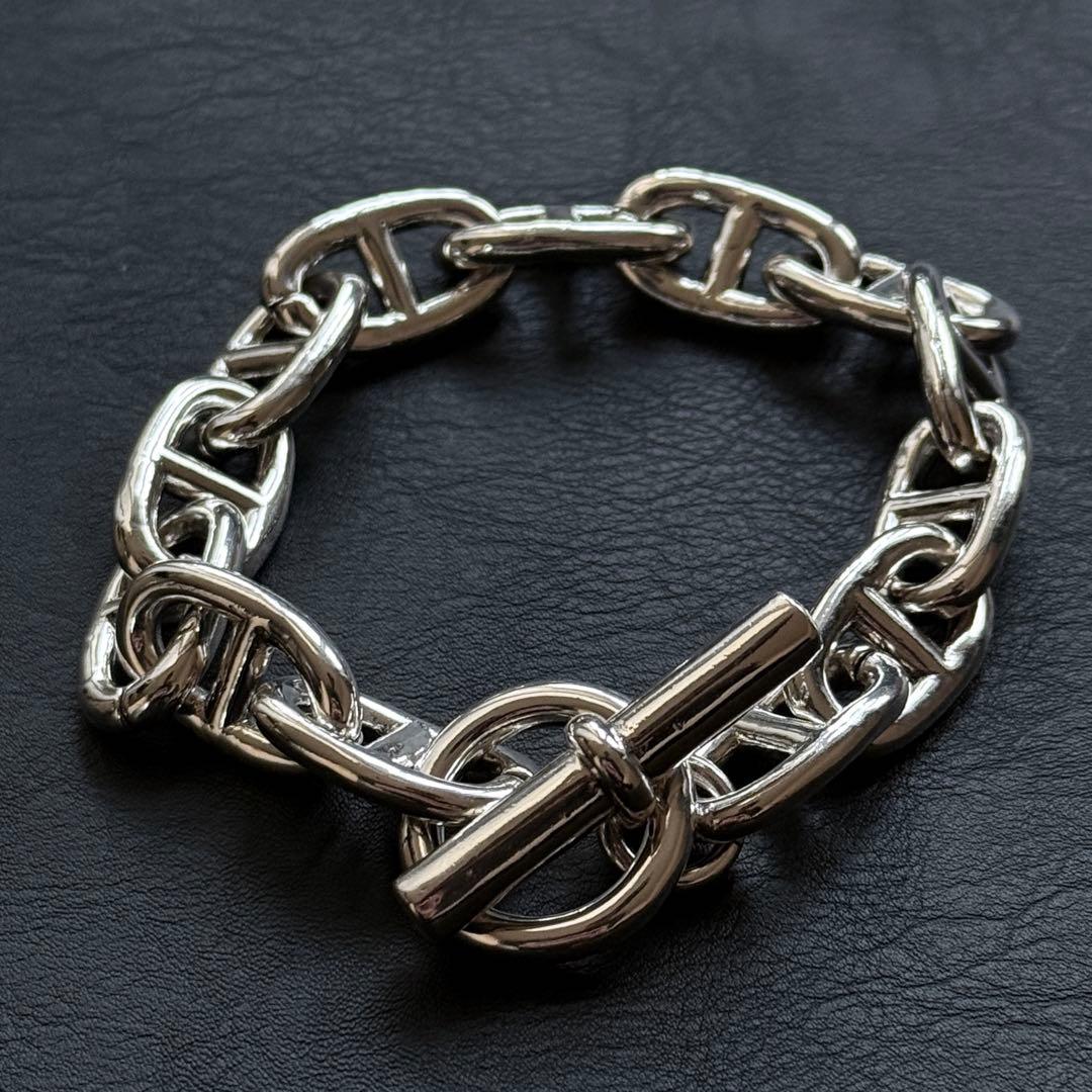 シルバー925刻印あり アンカーチェーン シルバー ブレスレット ヴィンテージ