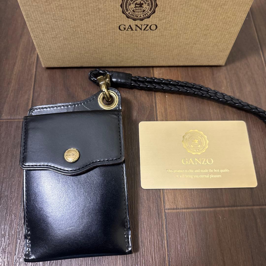 GANZO ネックストラップ付き 財布 パスケース