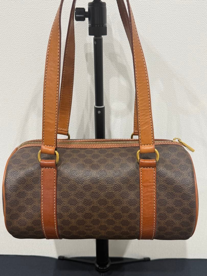 【美品】CELINEセリーヌ マカダム ドラムバッグ ショルダー ニボストン