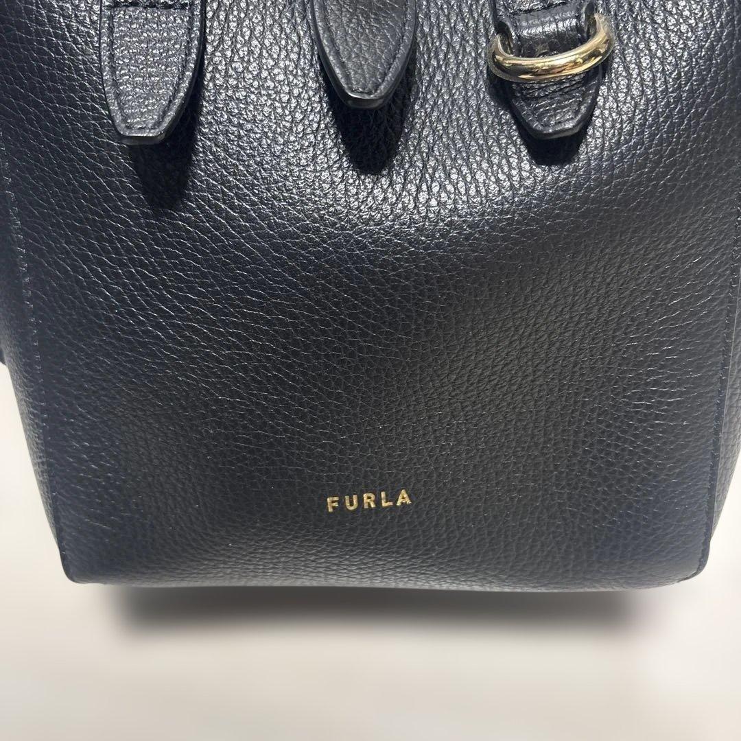 FURLA ブラック NET ミニショルダーバッグ