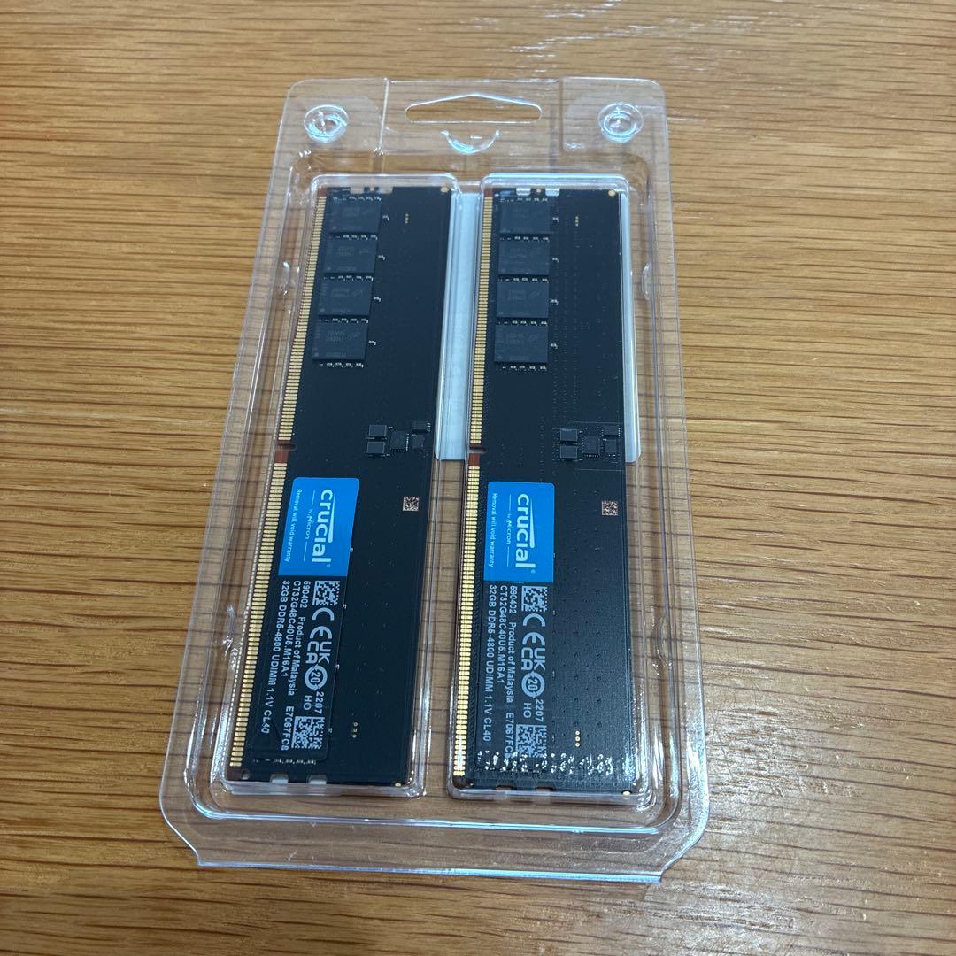 Crucial DDR5 32GBx2枚(64GB) メモリ