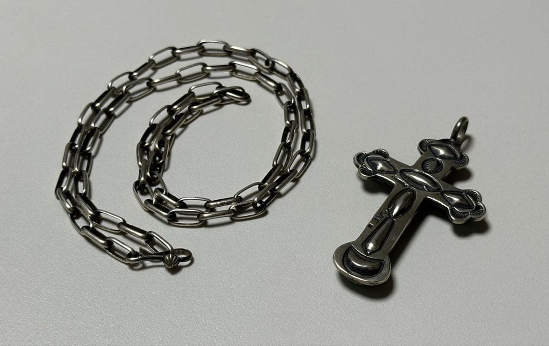 vintage NAVAJO ナバホ クロストップ ターコイズ シルバーチェーン