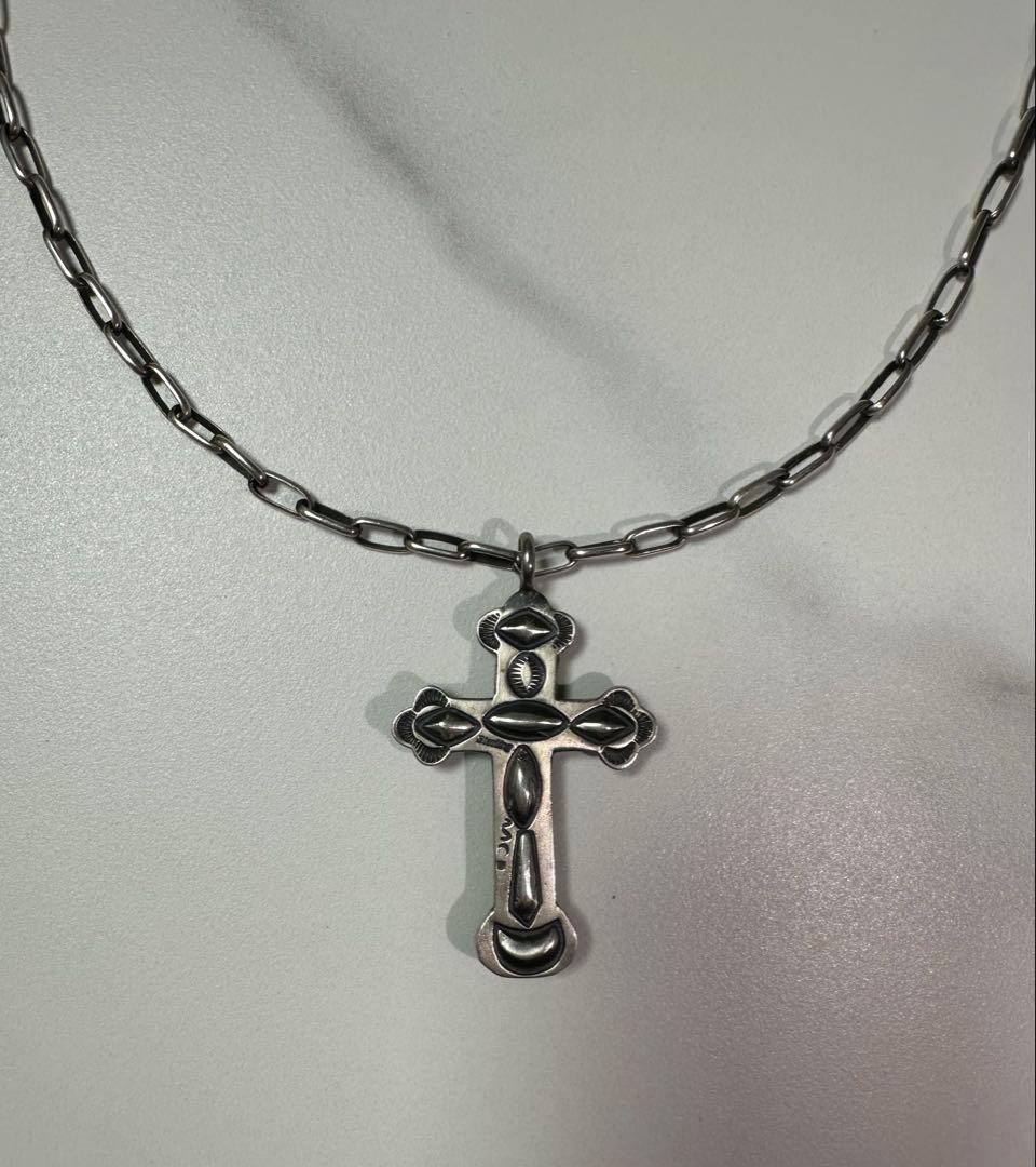 vintage NAVAJO ナバホ クロストップ ターコイズ シルバーチェーン