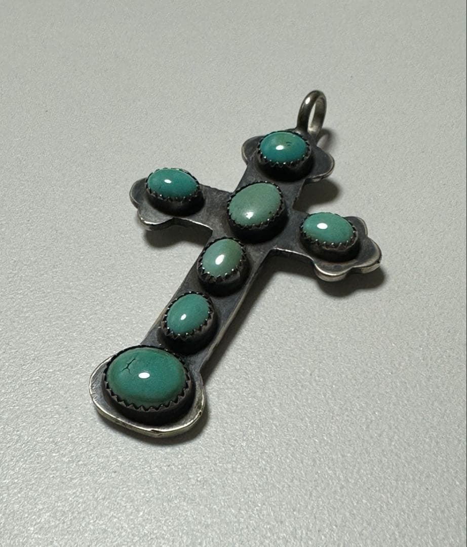 vintage NAVAJO ナバホ クロストップ ターコイズ シルバーチェーン