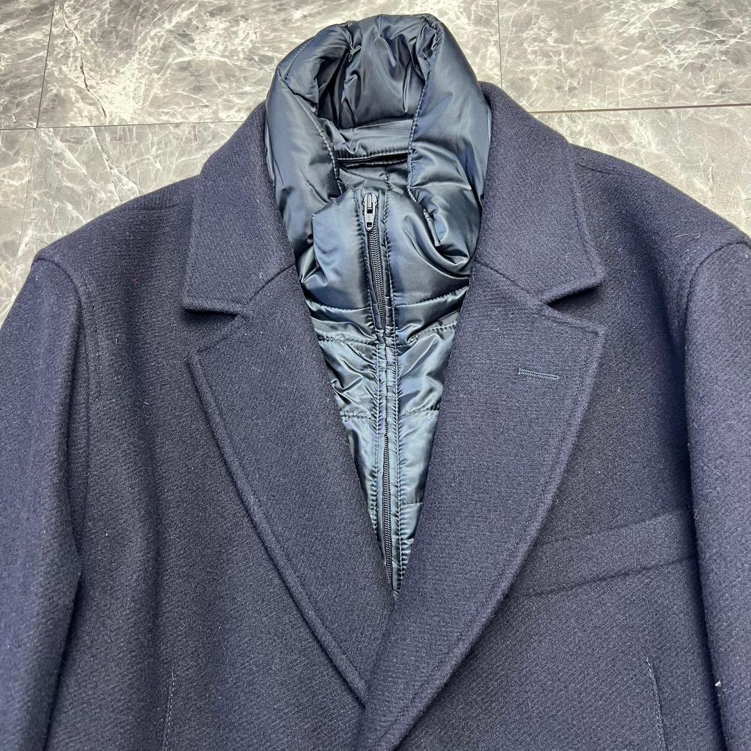 新品未使用　タグ付　ヘルノ　チェスターコート　ライナー　ネイビー　50 L