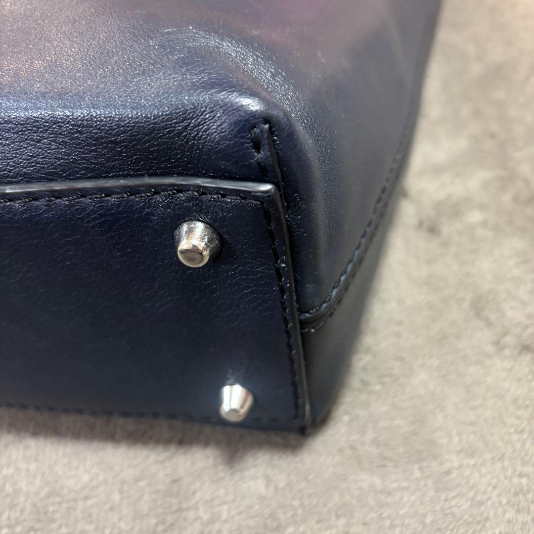 MOTHER HOUSE リニア　トートバッグ　レザー　ネイビー　A4