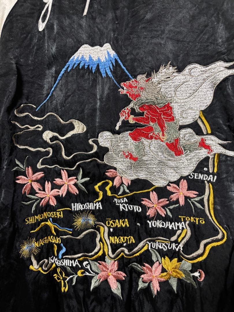 スカジャン　クロップドヘッズ Cropped Heads刺繍×龍　リバーシブル