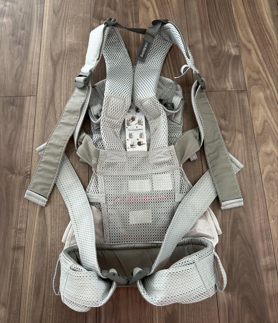 美品 ベビービョルン ワンカイエアー メッシュ グレー 抱っこひも 新生児OK
