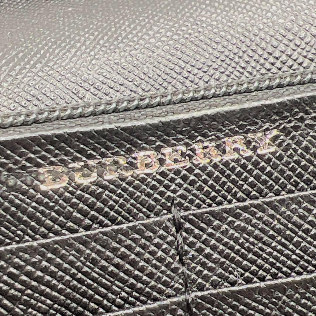 専用BURBERRY ブラック レザー ノバチェック メンズ 長財布 6639