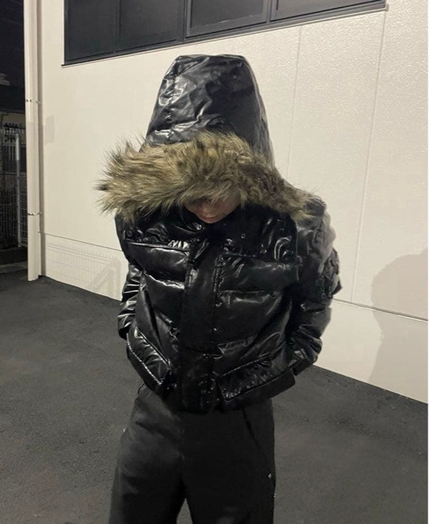 Y2K ファー付き ダウンジャケット オピウム お兄系 古着 黒