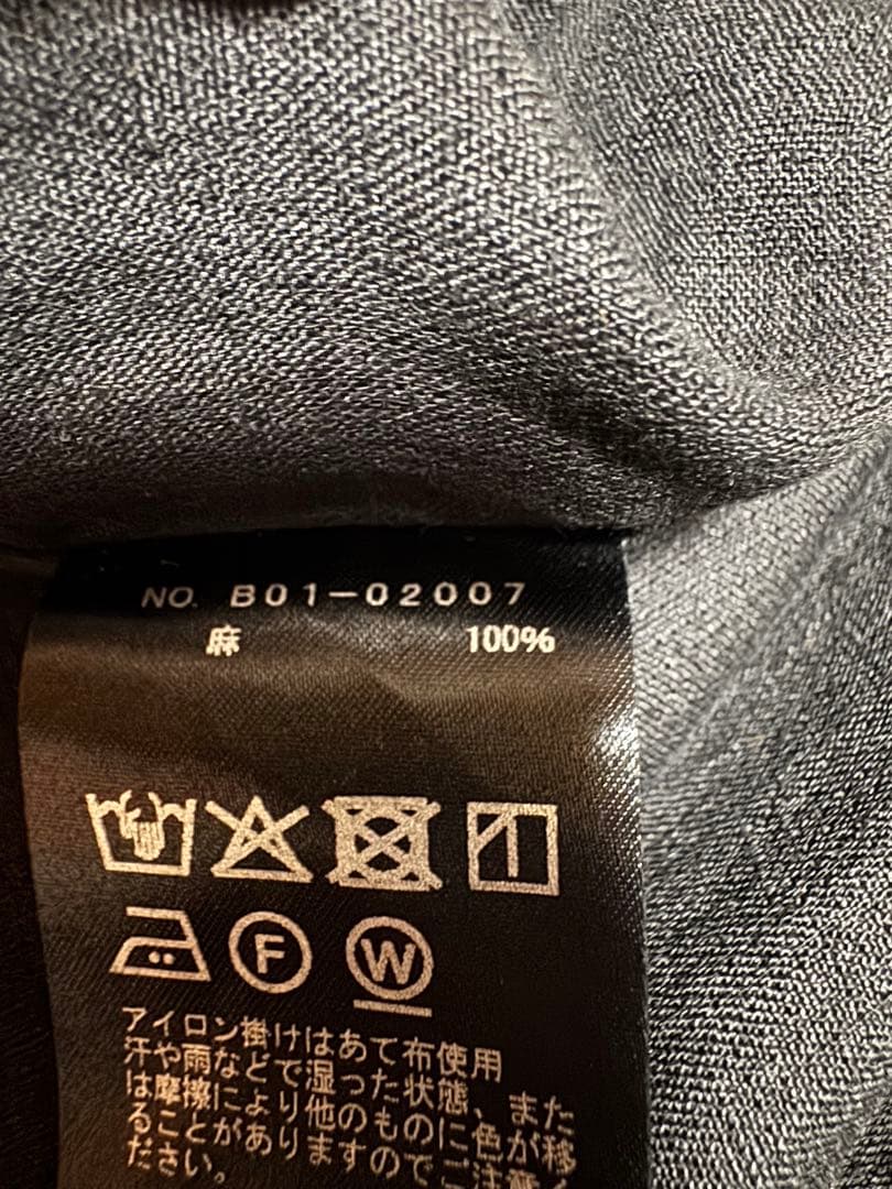 25ss COMOLI コモリ リネンWクロス プルオーバーシャツ 2 ブラック