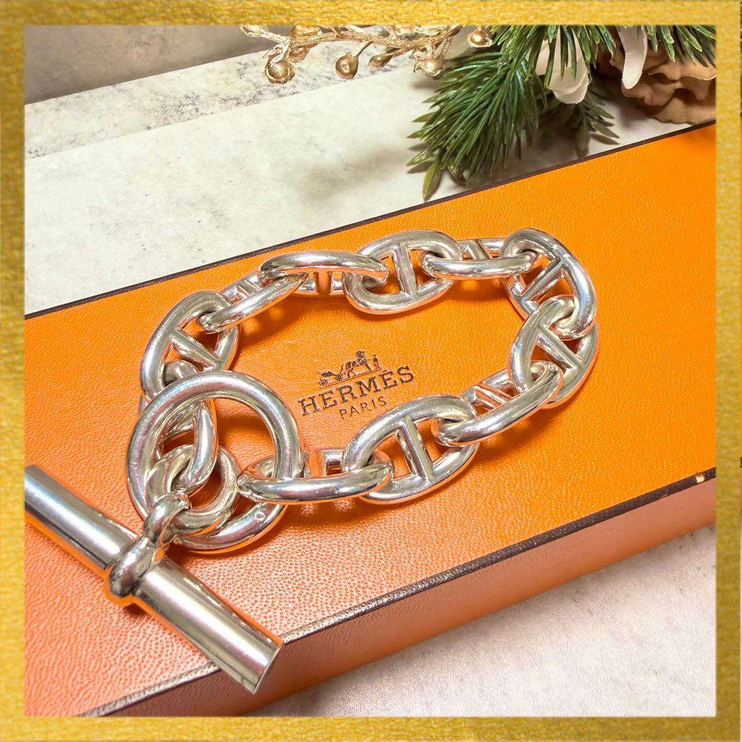 HERMES シェーヌダンクル 925 TGM 11コマ ブレスレット 箱付き