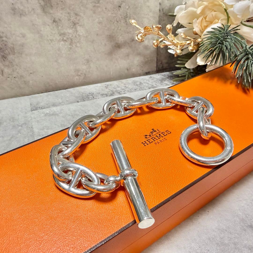 HERMES シェーヌダンクル 925 TGM 11コマ ブレスレット 箱付き