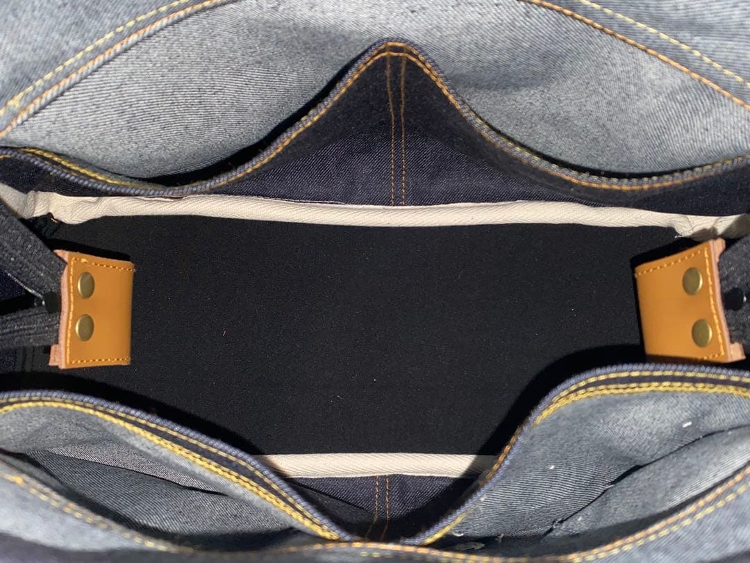 岡山デニム☆ステンシル☆トラネコ☆リュック対応☆4wayあおりバッグ