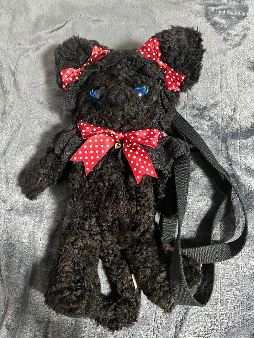 ねこくみゃ くまくみゃねこ ポシェット 黒×赤