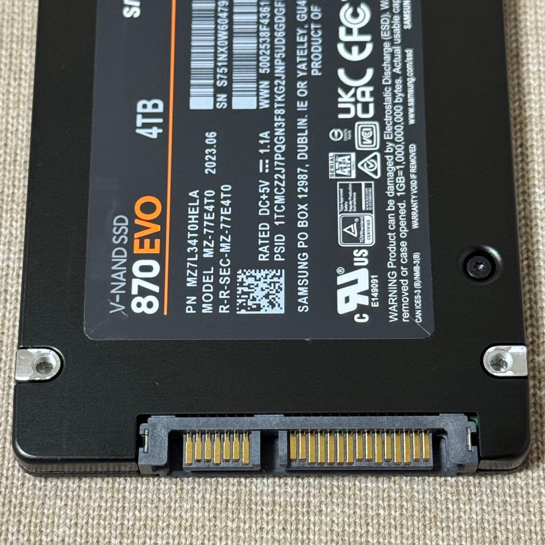 【ほぼ未使用】Samsung SSD 870 EVO 4TB