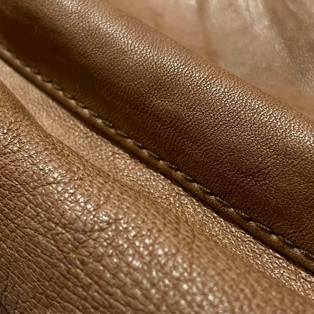 【MEN'S BIGI】羊革 レザージャケット キャメルブラウン トロトロ肌触り