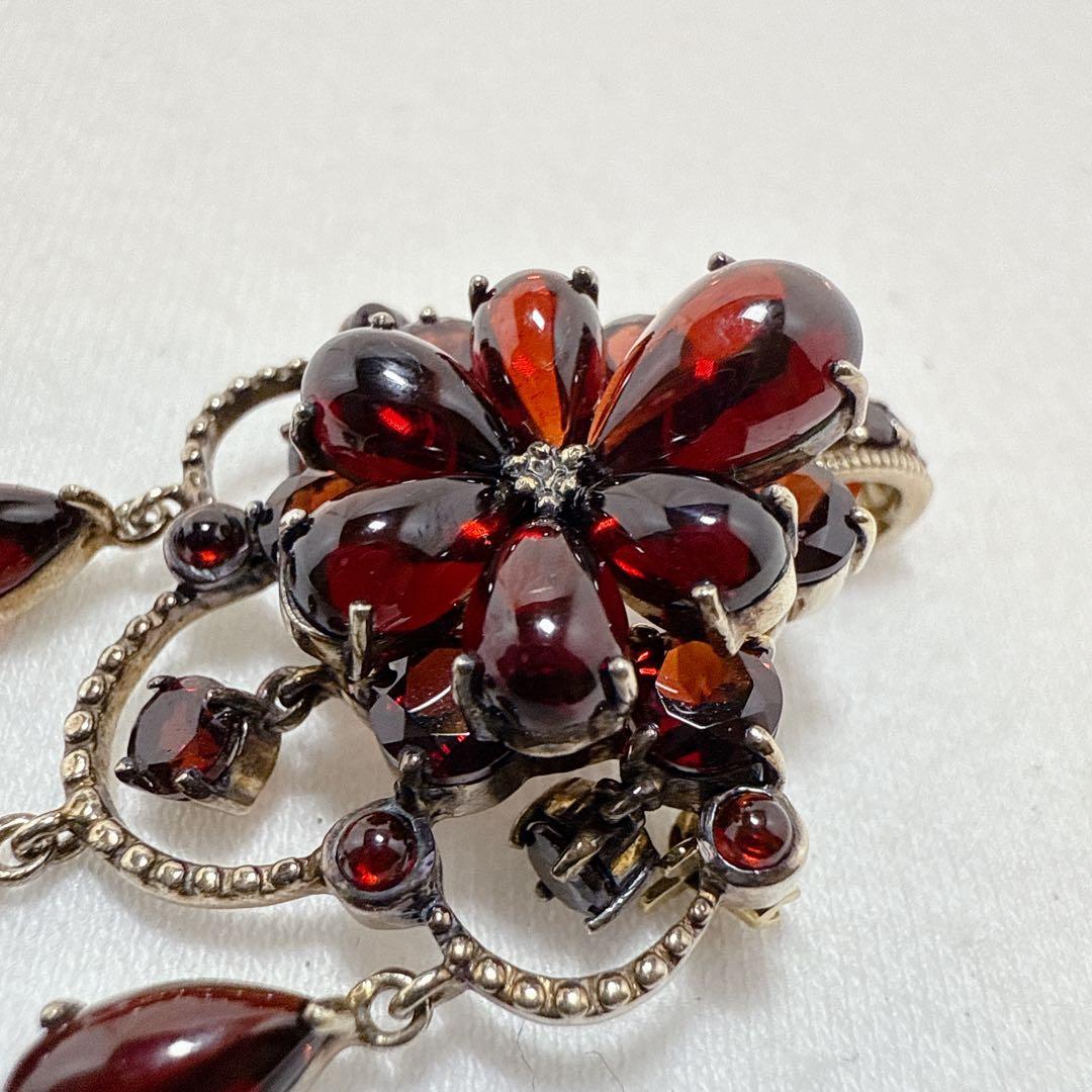 碌山 ロクザン ゴールドカラー SILVER925 ガーネット ブローチ