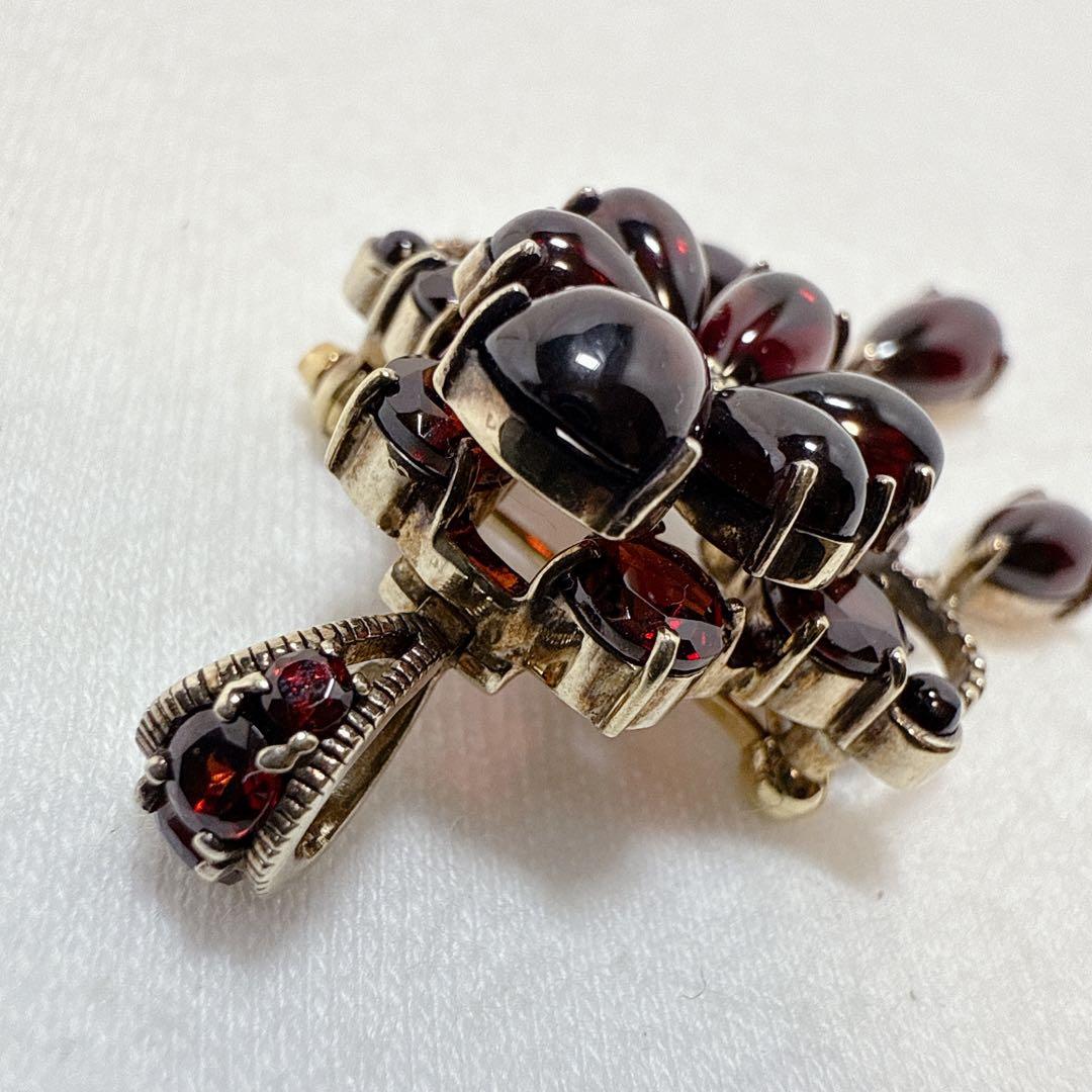 碌山 ロクザン ゴールドカラー SILVER925 ガーネット ブローチ