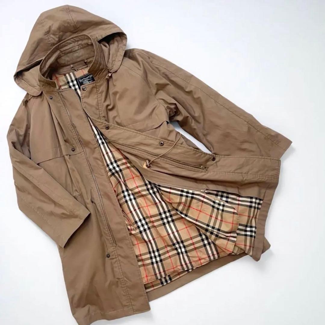 美品✨バーバリー ダウンライナー付モッズコート L ノバチェック C-TK83