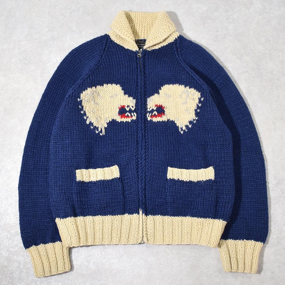 90s ALASKA カウチン ニット セーター S 古着 アメカジ ビンテージ