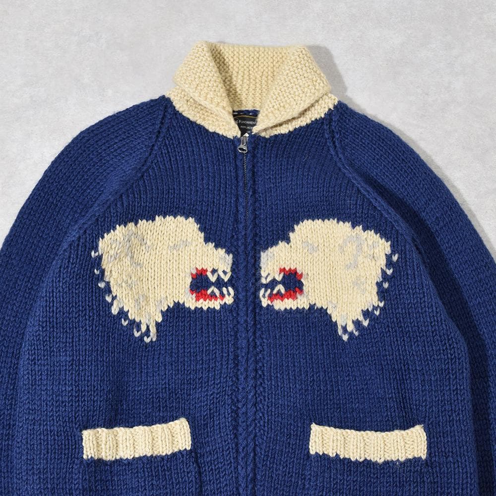 90s ALASKA カウチン ニット セーター S 古着 アメカジ ビンテージ