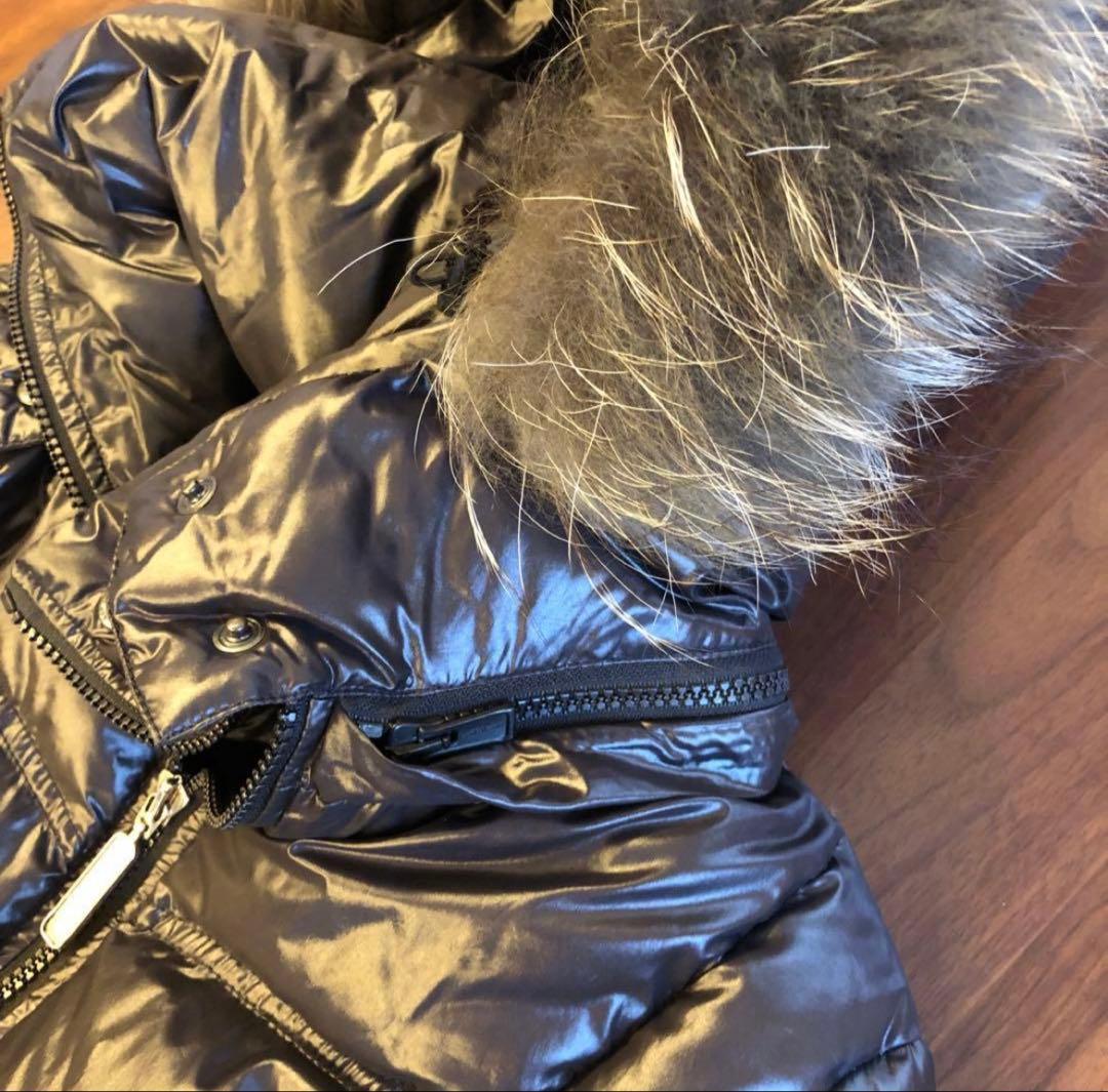 タトラス　ロングダウンコート　ラクーンファー　ブラック　L