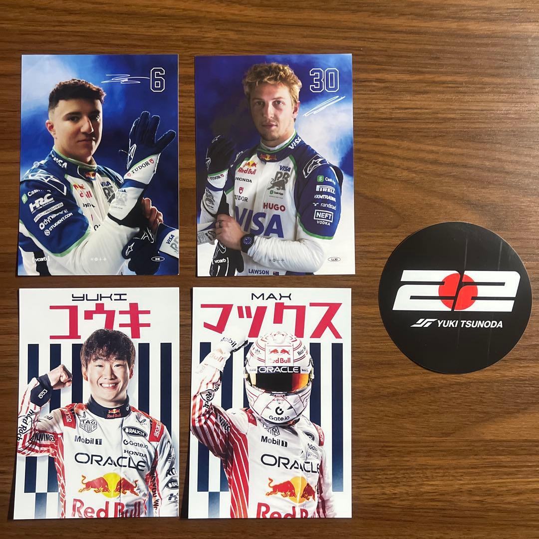 F1 日本GP 非売品ポストカード4枚＋角田裕毅ステッカー