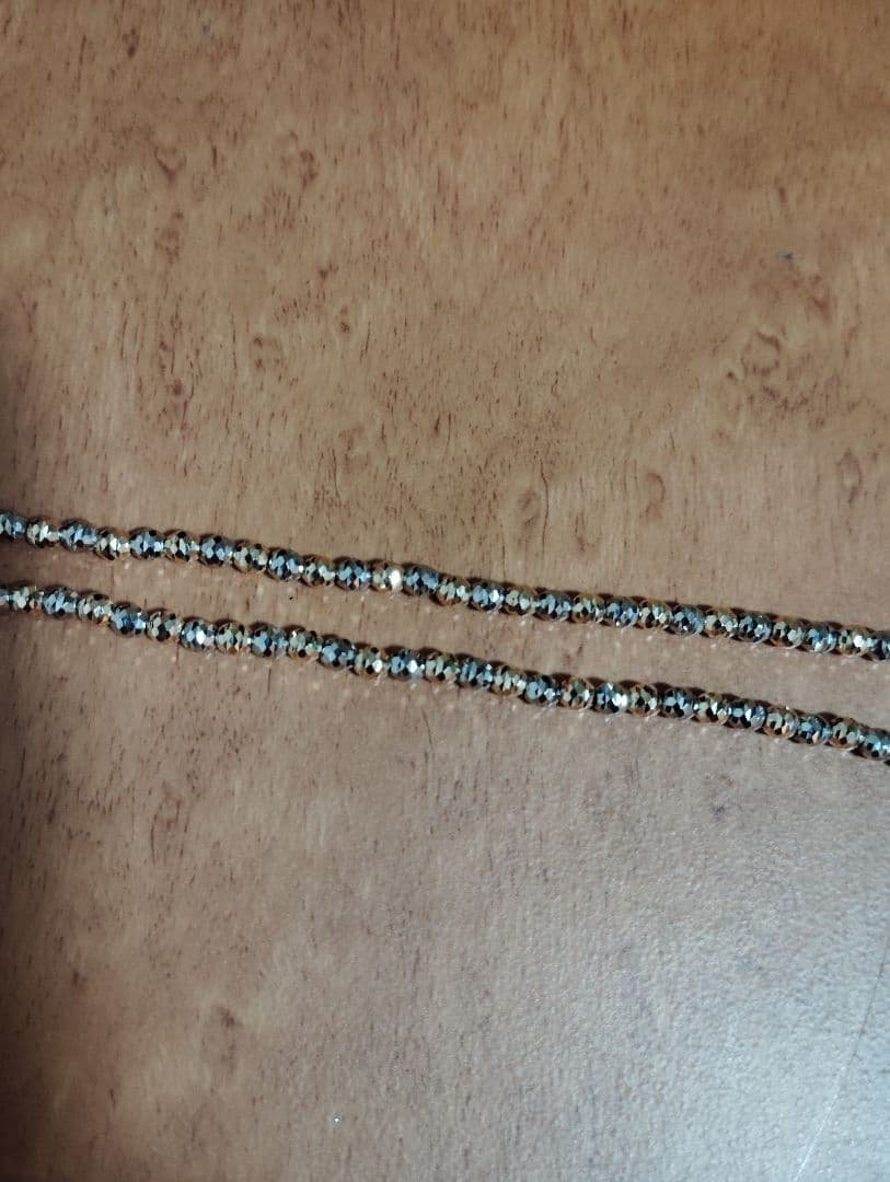 シャンデリアカット k18 pt850 コンビ50cm　ネックレス