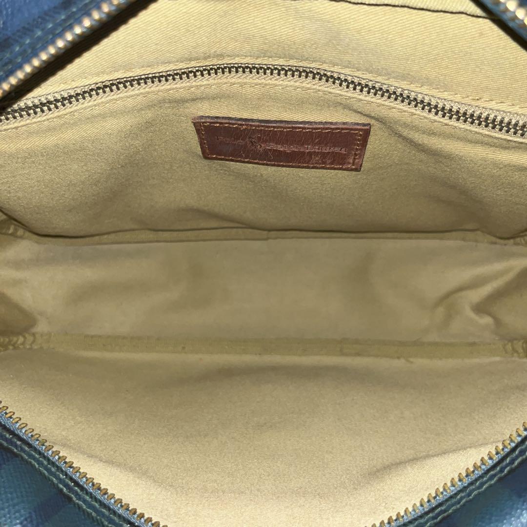 ポロラルフローレン　ブラックウォッチ　ショルダーバッグ　チェック柄　PVCレザー