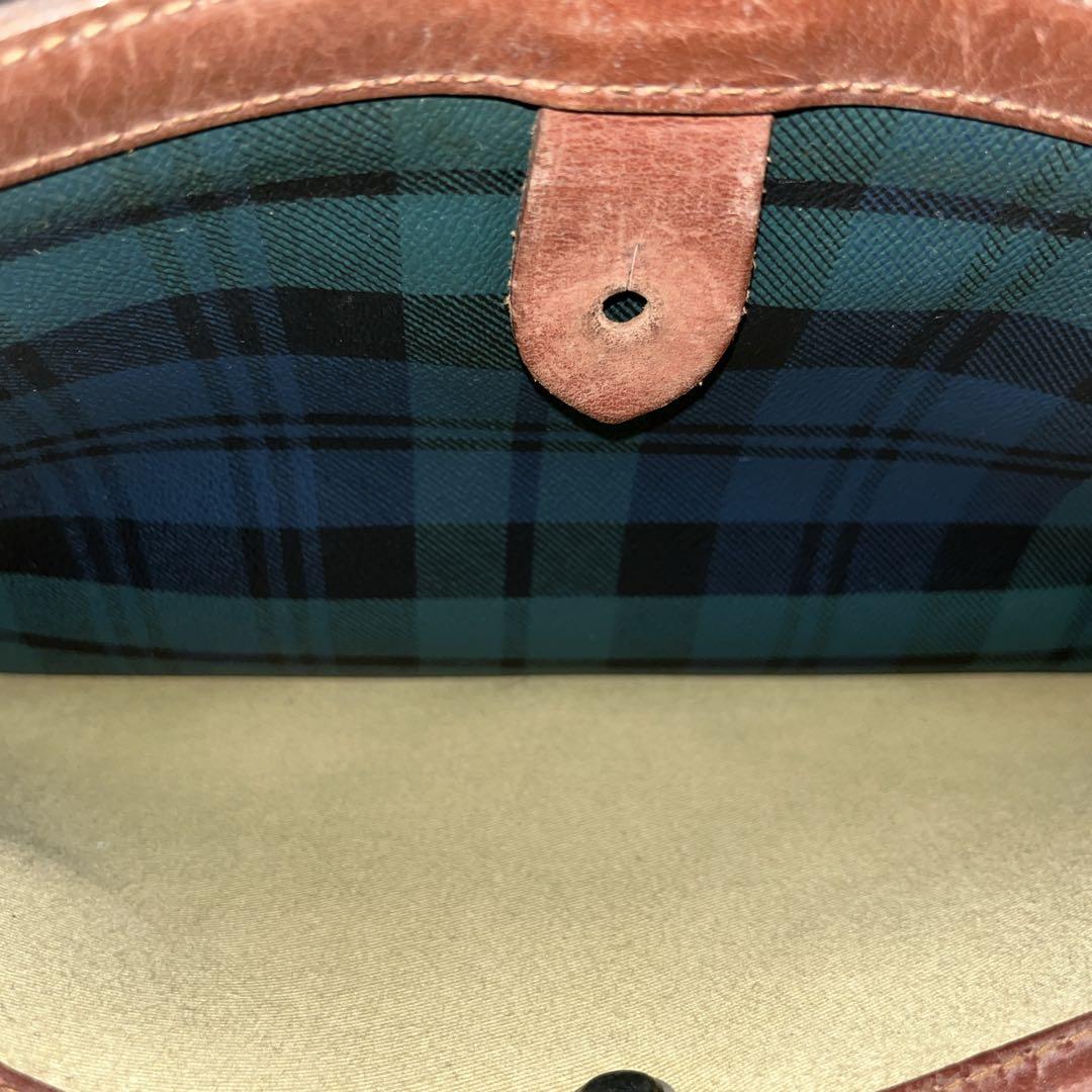 ポロラルフローレン　ブラックウォッチ　ショルダーバッグ　チェック柄　PVCレザー