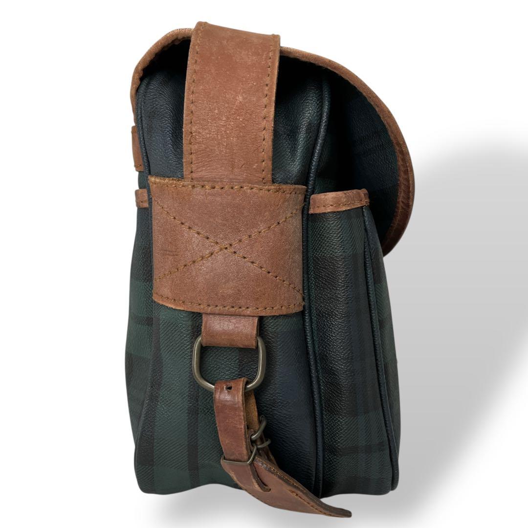 ポロラルフローレン　ブラックウォッチ　ショルダーバッグ　チェック柄　PVCレザー