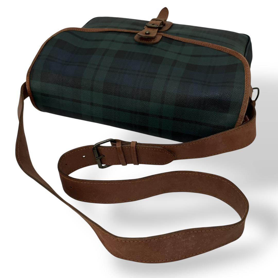 ポロラルフローレン　ブラックウォッチ　ショルダーバッグ　チェック柄　PVCレザー