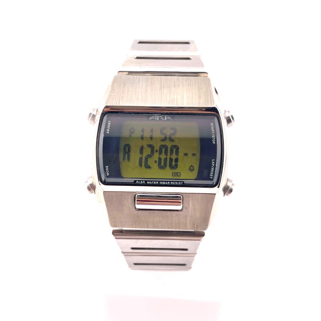 7-4832 アルバ W620-4130 デジタル腕時計 ステンレスシルバー