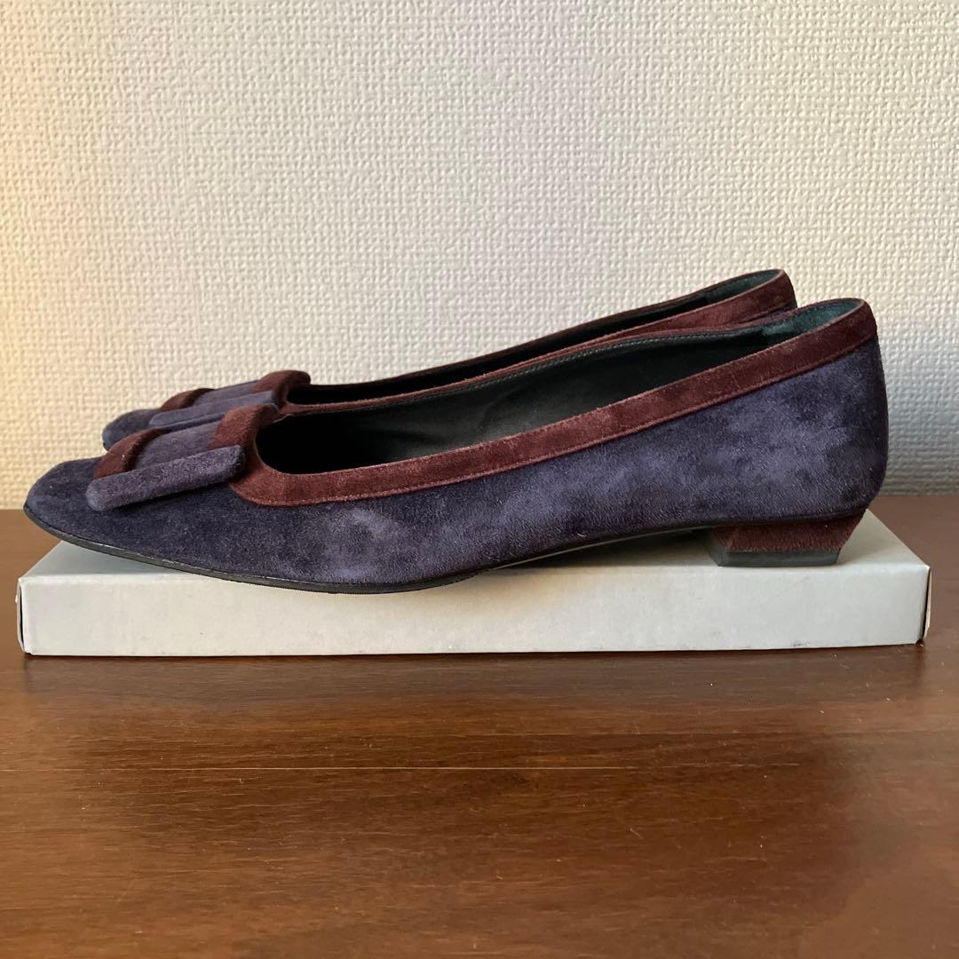 Roger Vivier ロジェヴィヴィエ　スエード　フラットジュース　25cm