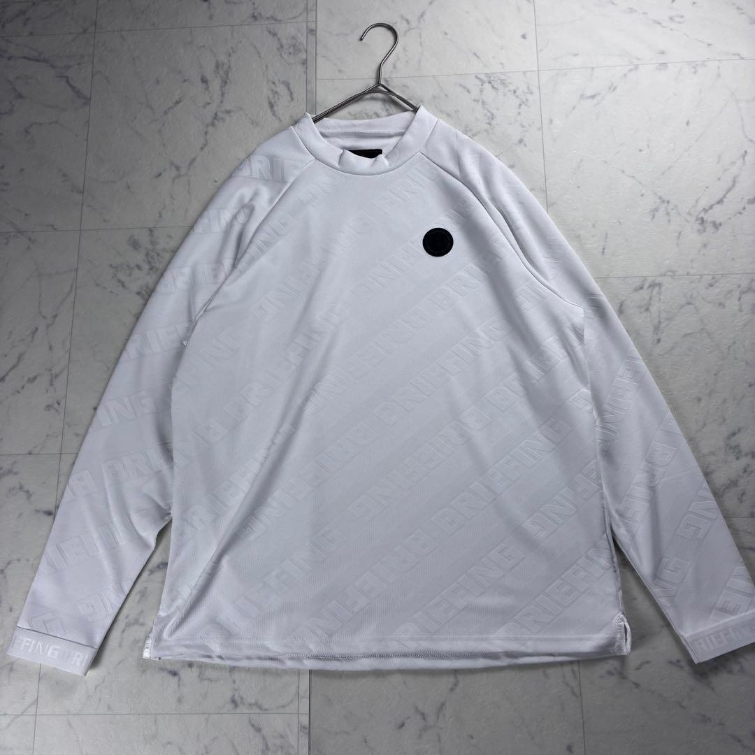 25年製 試着のみ ブリーフィングゴルフ バイアスロゴ ハイネック ホワイト M