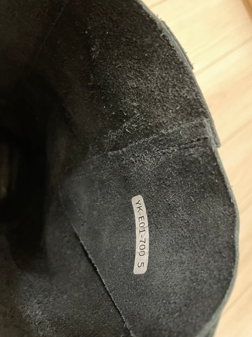 Y's バックル付きブラックレザー ロングブーツ　24.5〜25㎝　XL ワイズ