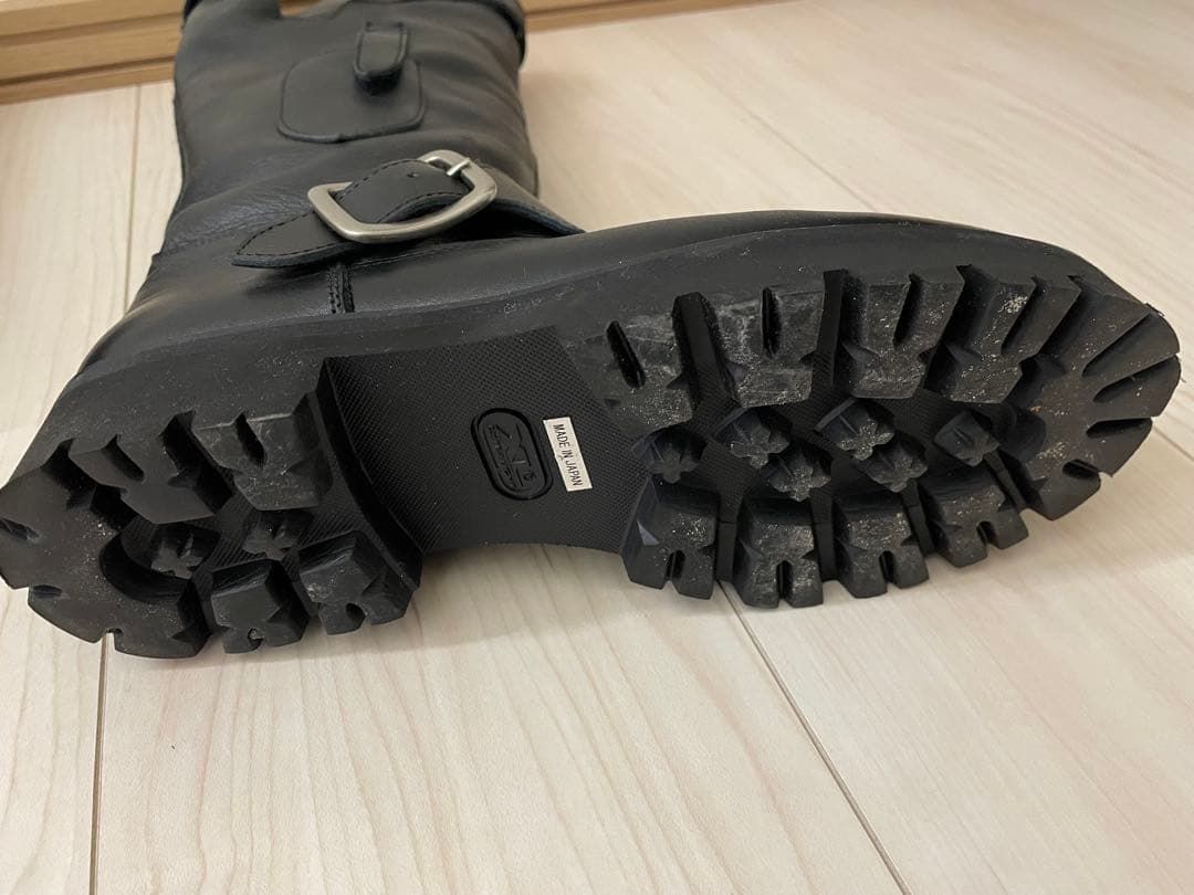 Y's バックル付きブラックレザー ロングブーツ　24.5〜25㎝　XL ワイズ