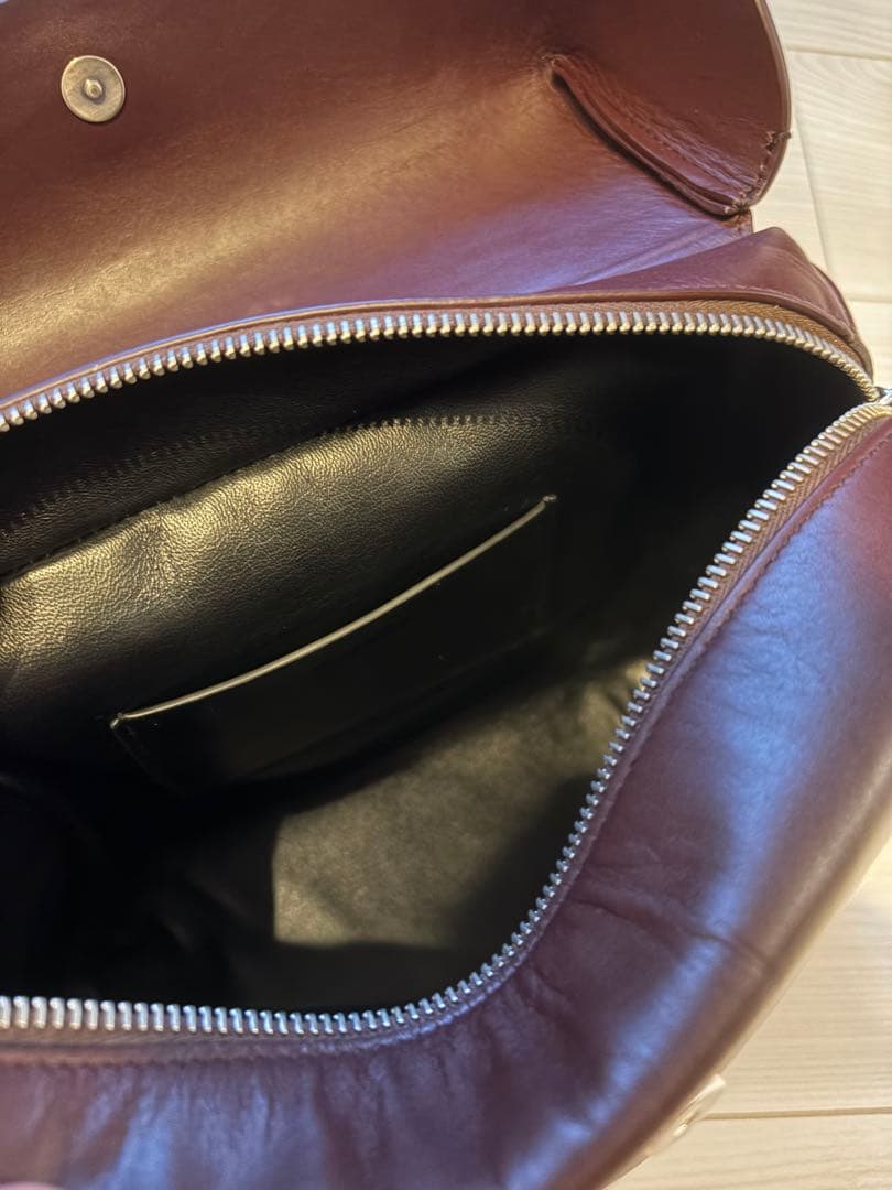 ジルサンダー クロスボディバッグ LID レザー　バーガンディー20241223