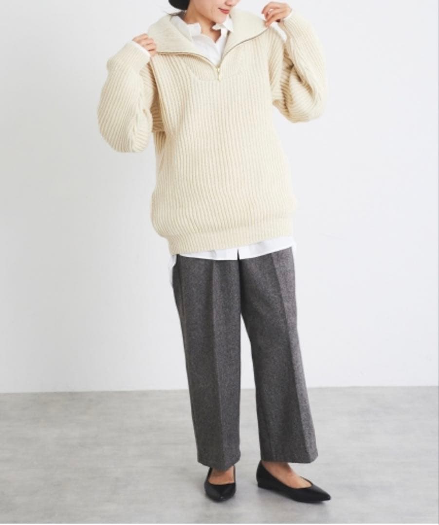Oldderby Knitwearオールドダービーニットウェアハーフジップニット
