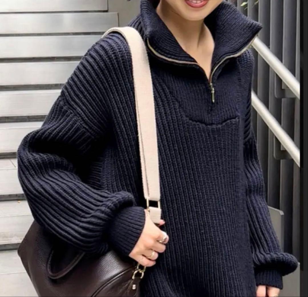 Oldderby Knitwearオールドダービーニットウェアハーフジップニット