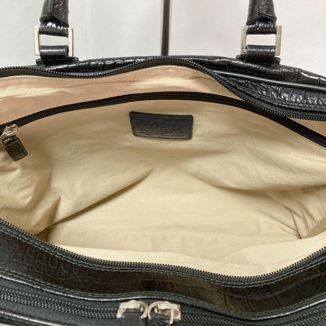【美品】Pyloot パイロット ブリーフケース クロコ型押し イタリア製 BK