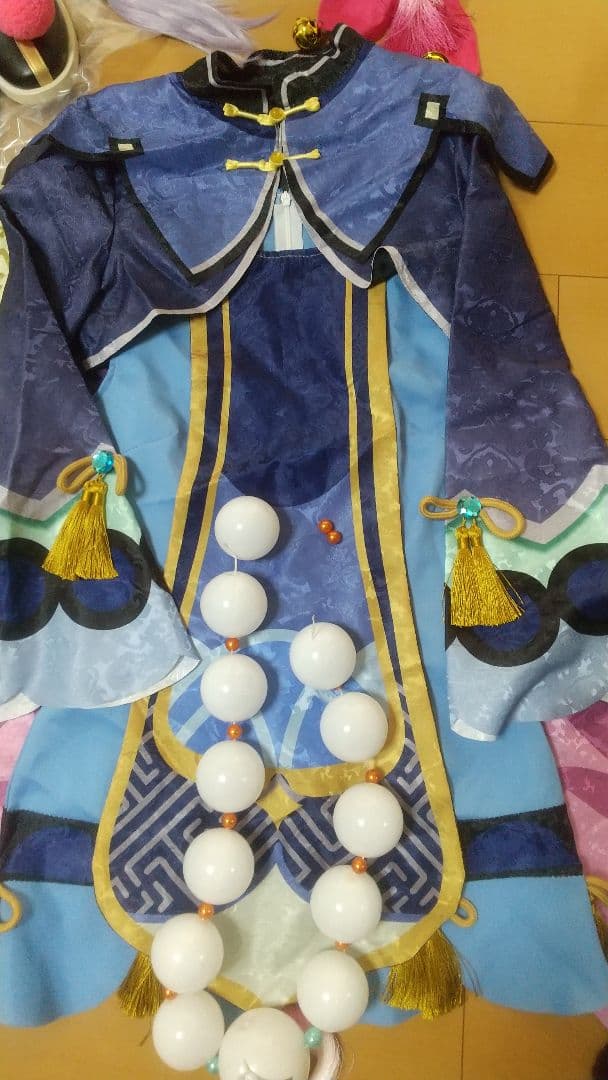 原神　七七　コスプレ　衣装　ウィッグ　靴　セット
