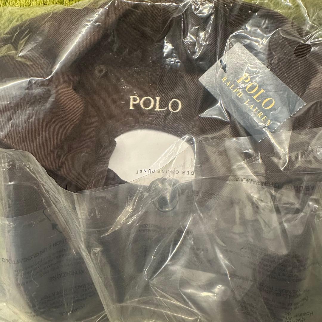 希少　POLO ポロラルフローレン　キャップ　ブラウン　ホワイトベージュ　茶白